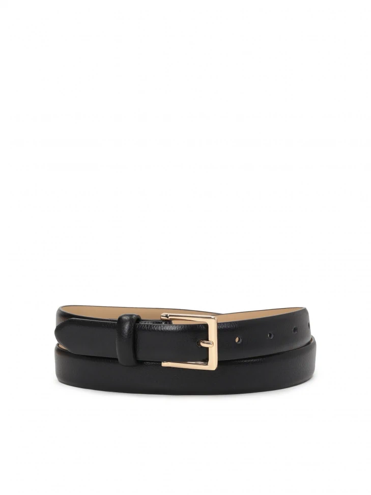 kazar Ladies’ classic black grain leather belt