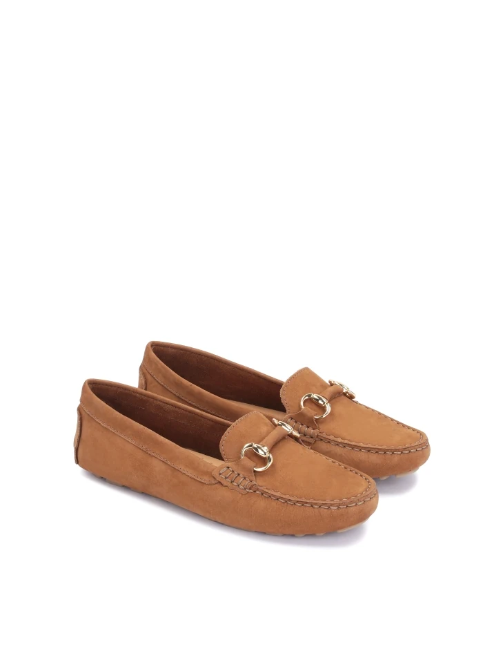 Kazar Ladies’ Ginger Moccasins With A Metal Buckle