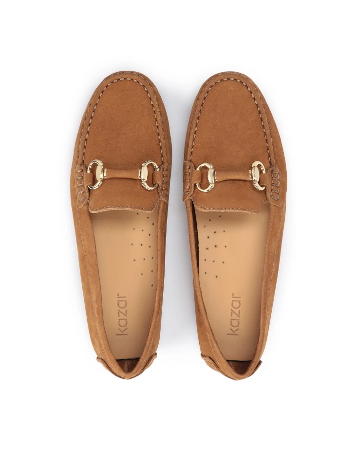 Kazar Ladies’ Ginger Moccasins With A Metal Buckle