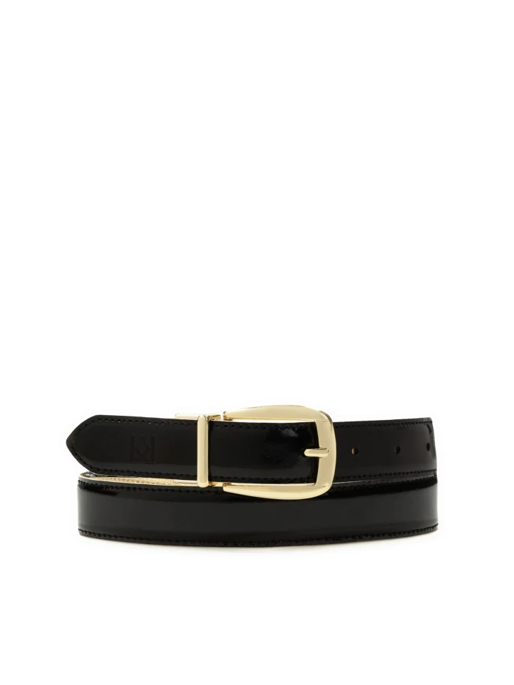 Kazar Ladies' Golden And Black Reversible Belt