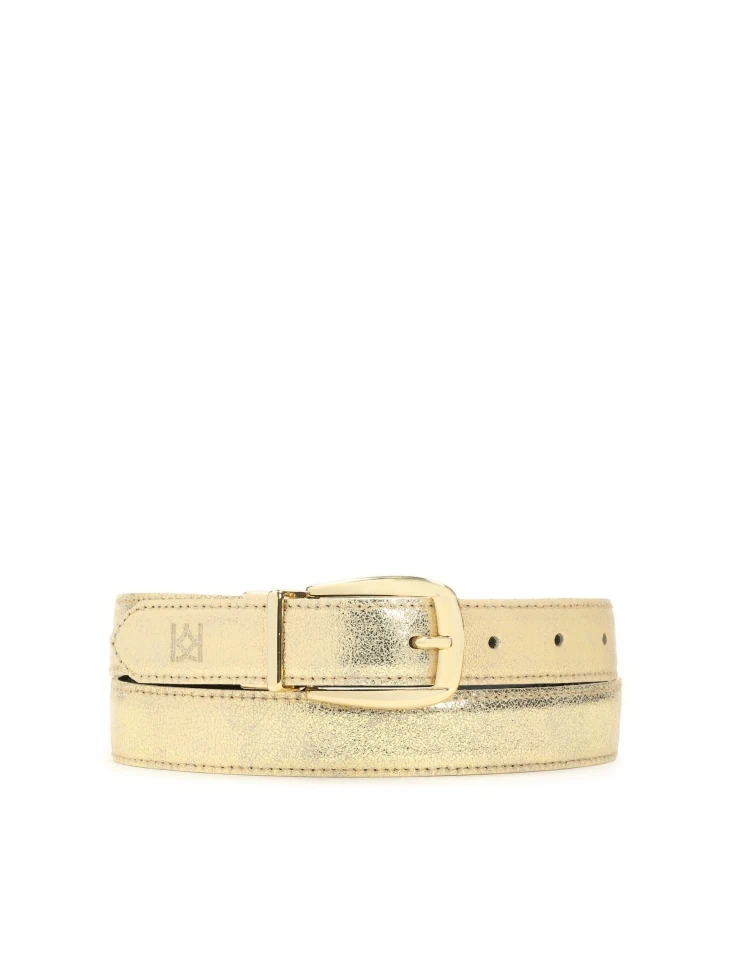 kazar Ladies' golden and black reversible belt