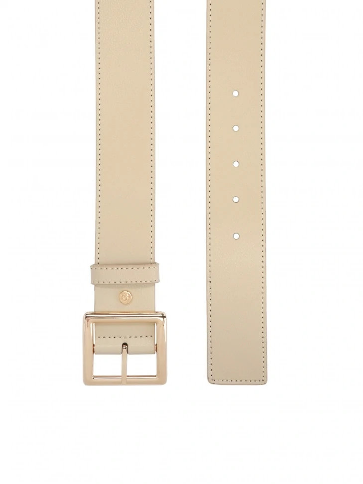 Kazar Ladies' Leather Belt With A Geometric Buckle