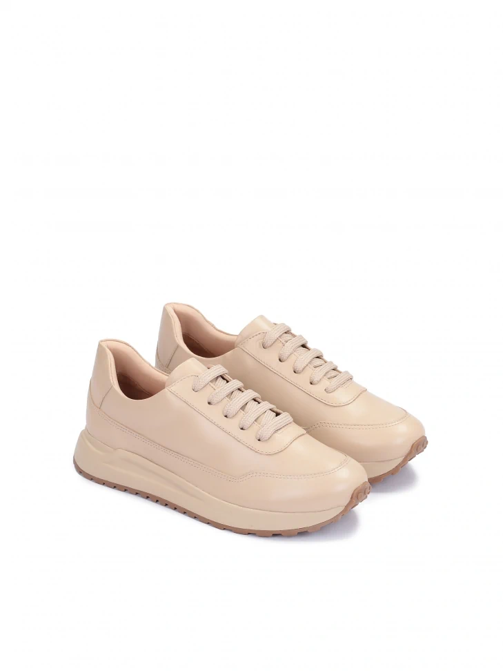 Kazar Ladies’ Light Beige Leather Sneakers