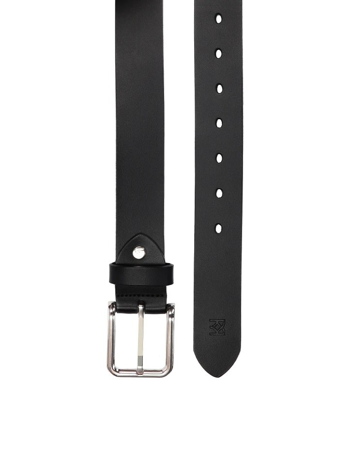 Kazar Ladies' Slim Leather Belt With Silver Buckle