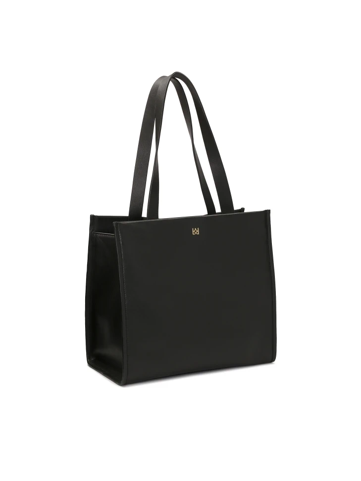 Kazar Large Black Leather Tote Bag Shoulder Bag