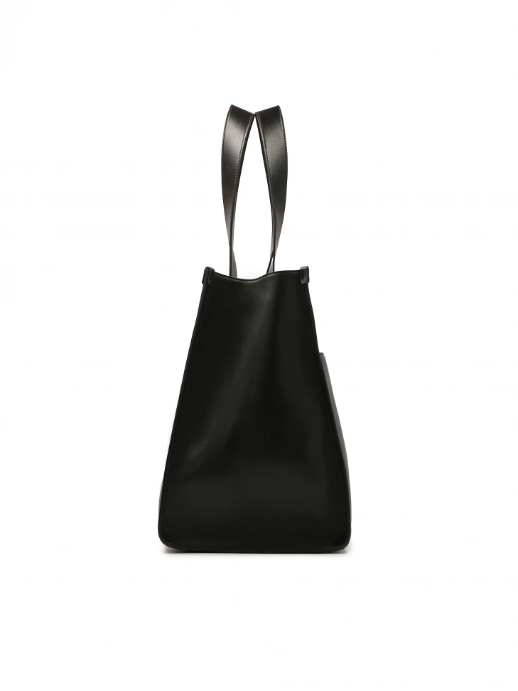 Kazar Large Black Tote Bag With Pouch