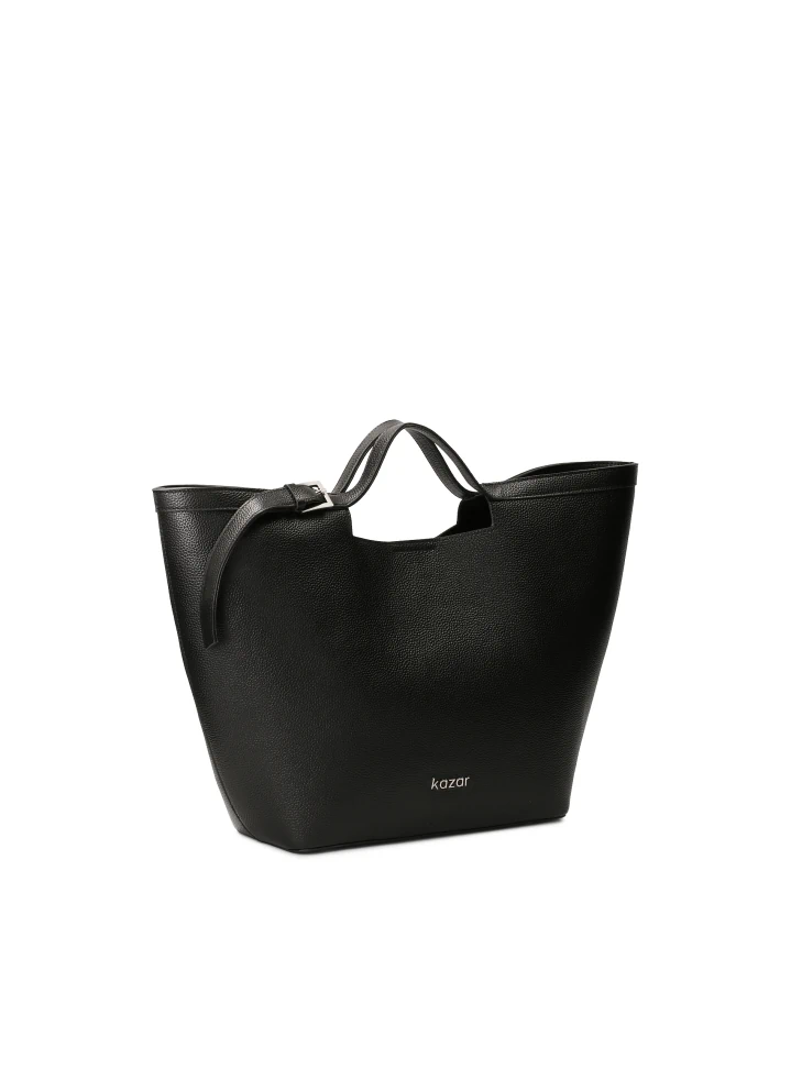 Kazar Large Black Trapeze-shaped Shoulder Bag