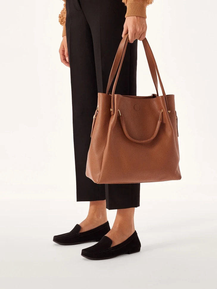 Kazar Large Brown Handbag With Original Handles