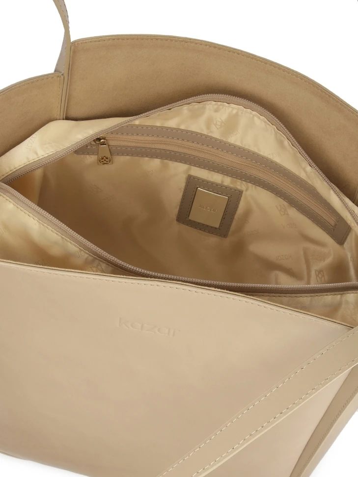 Kazar Large Cream Shoulder Bag With Two Handles