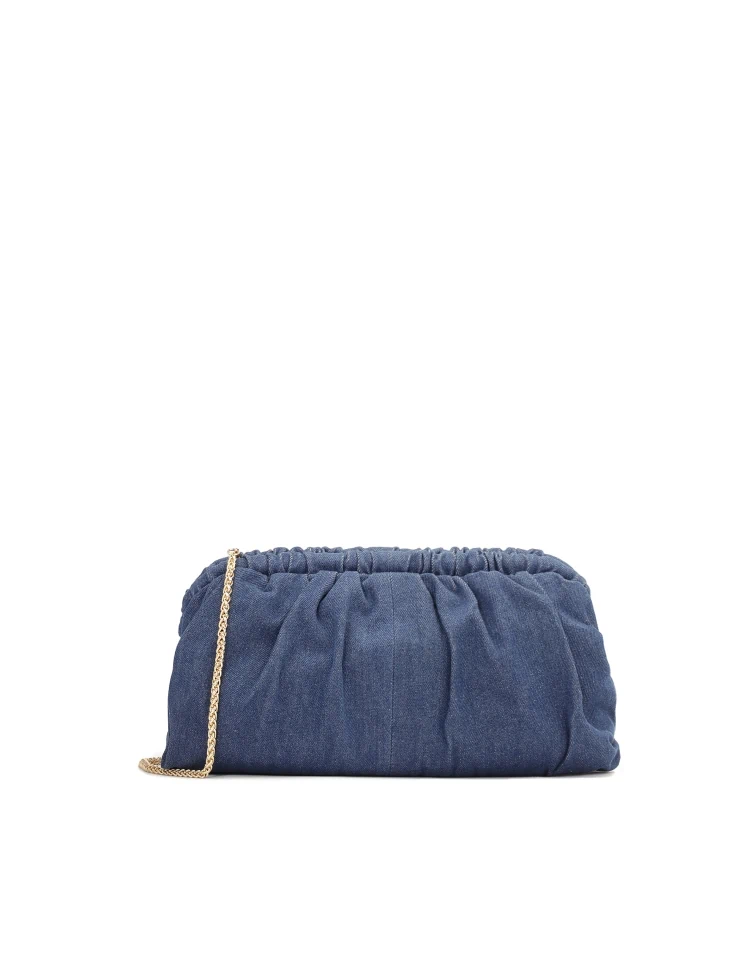 kazar Large denim fabric pouch bag
