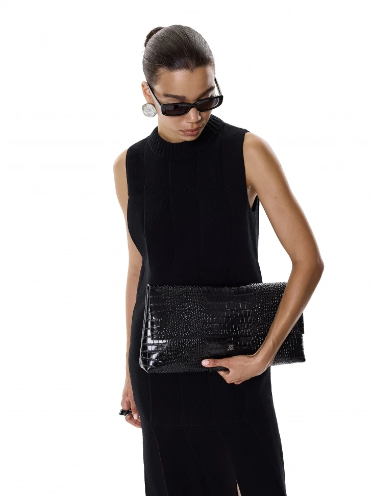 Kazar Large Embossed Leather Evening Handbag