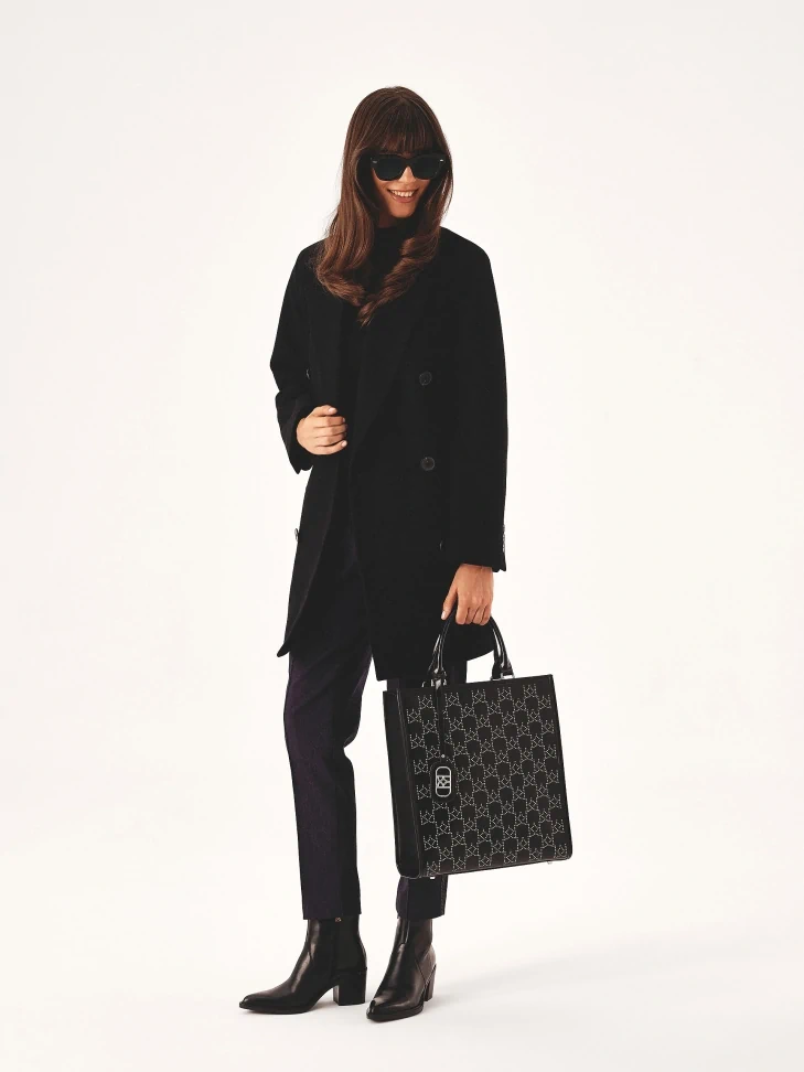 Kazar Large Handbag With Dotted Metal Monograms