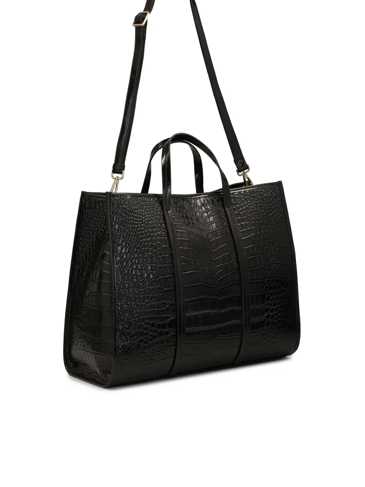 Kazar Large Leather Handbag With Exotic Pattern