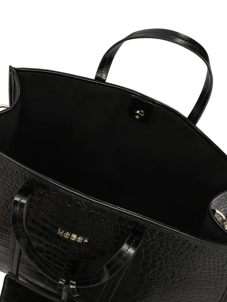 Kazar Large Leather Handbag With Exotic Pattern
