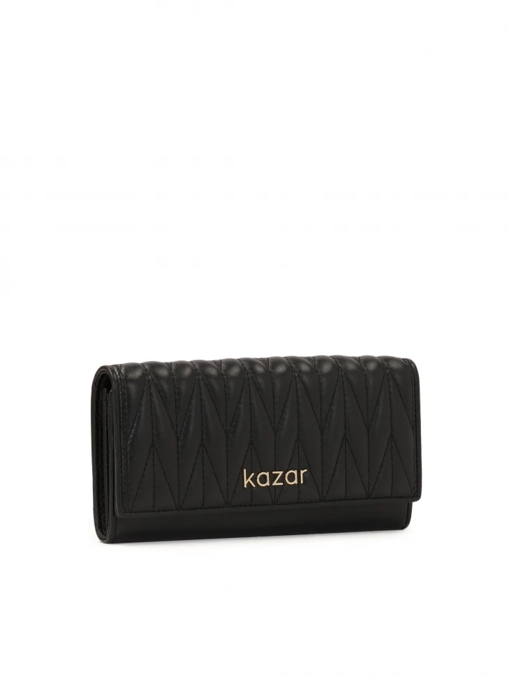 Kazar Large Leather Wallet With Fine Quilting