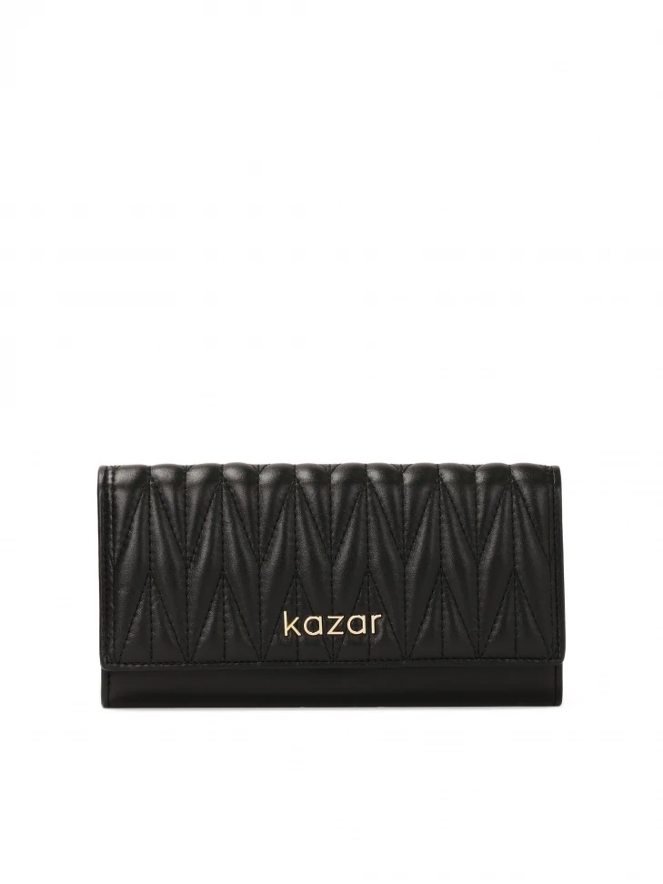 kazar Large leather wallet with fine quilting