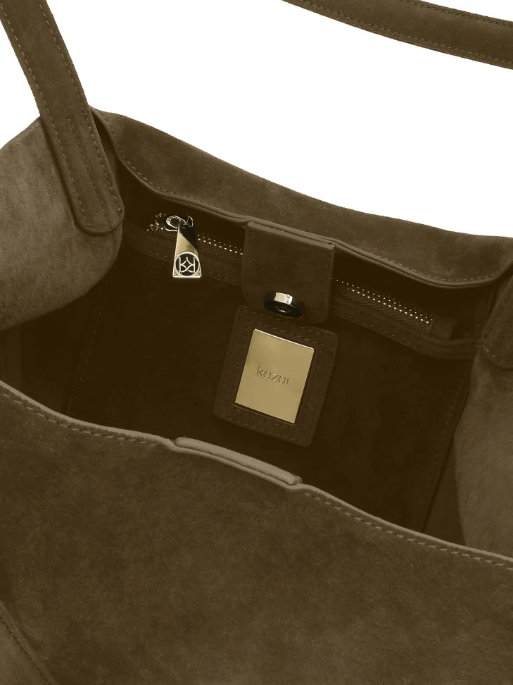 Kazar Large Suede Shoulder Bag