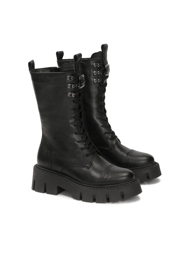 Kazar Leather Ankle Boots With High Upper