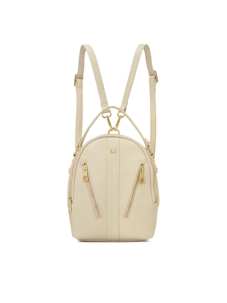 kazar Leather backpack in off-white color