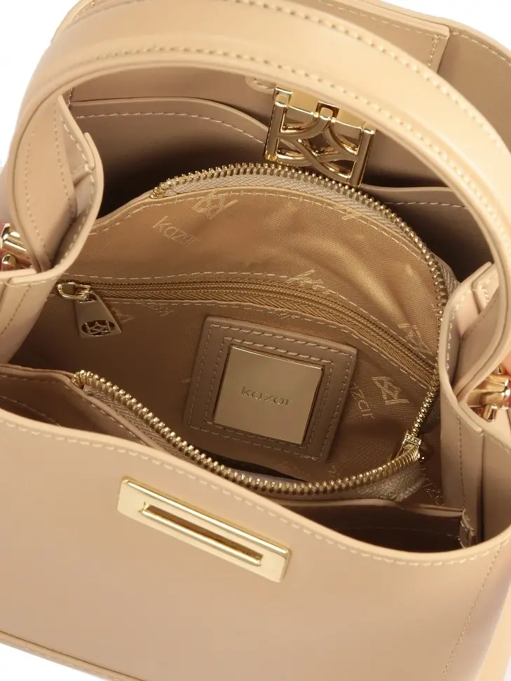 Kazar Leather Bag With A Large Metal Fastening