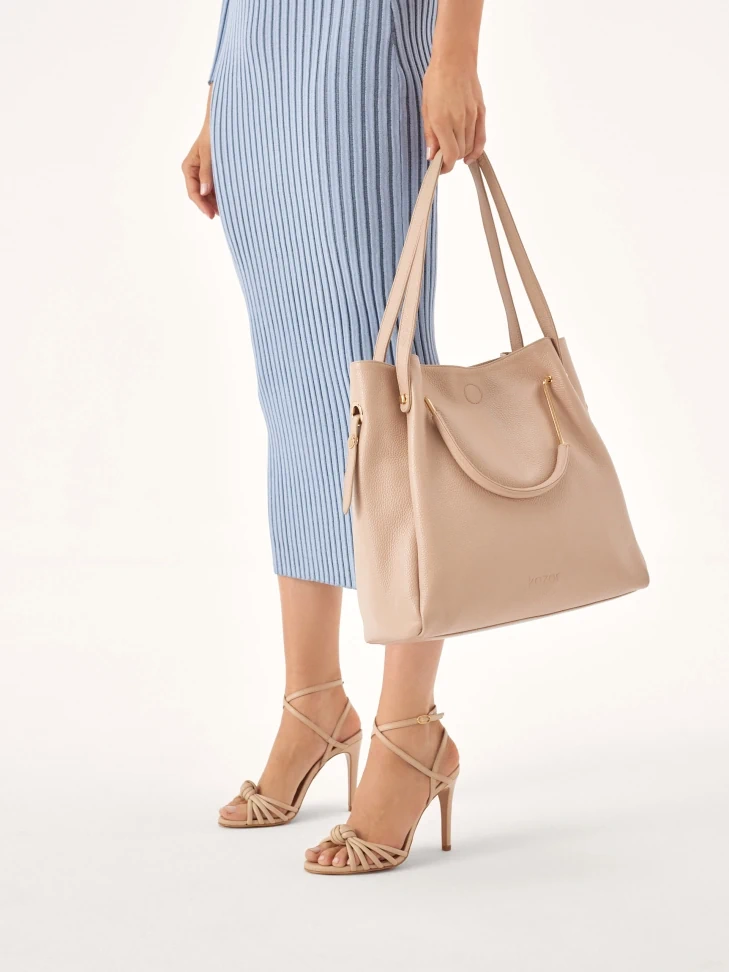 Kazar Leather Bag With Metal Handles