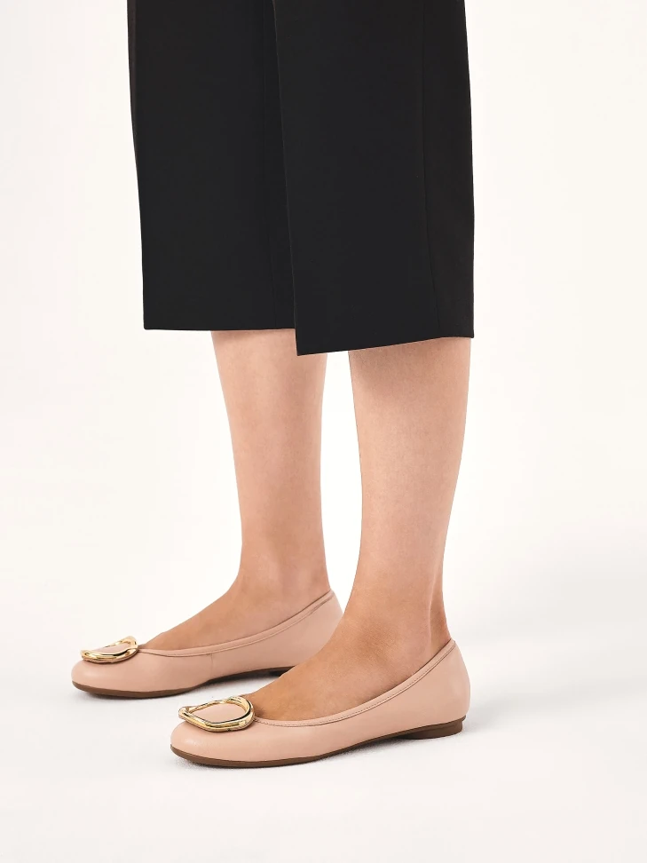 Kazar Leather Ballerinas In Pastel Color