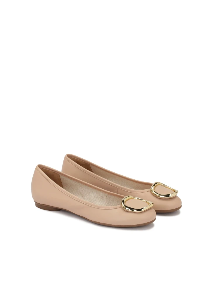 Kazar Leather Ballerinas In Pastel Color