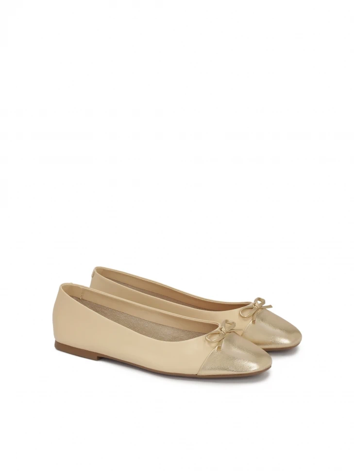 Kazar Leather Ballerinas With Gold Noses