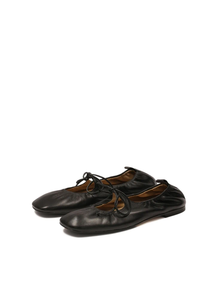 Kazar Leather Ballerinas With Ties