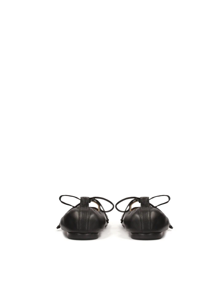 Kazar Leather Ballerinas With Ties