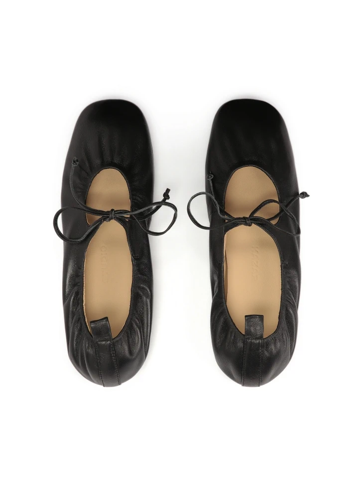 Kazar Leather Ballerinas With Ties