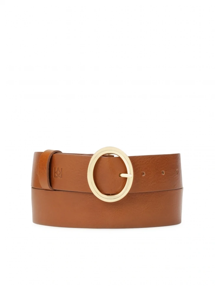 kazar Leather belt with gold buckle