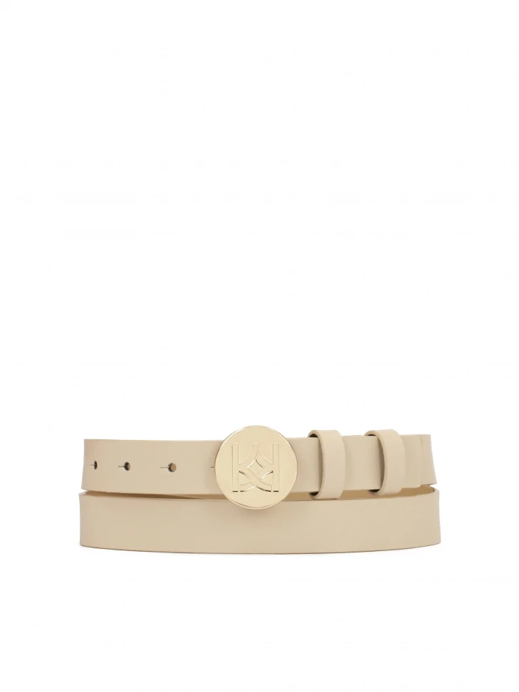 kazar Leather belt with round buckle