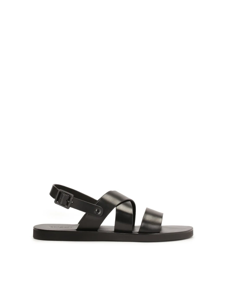 kazar Leather black buckle sandals