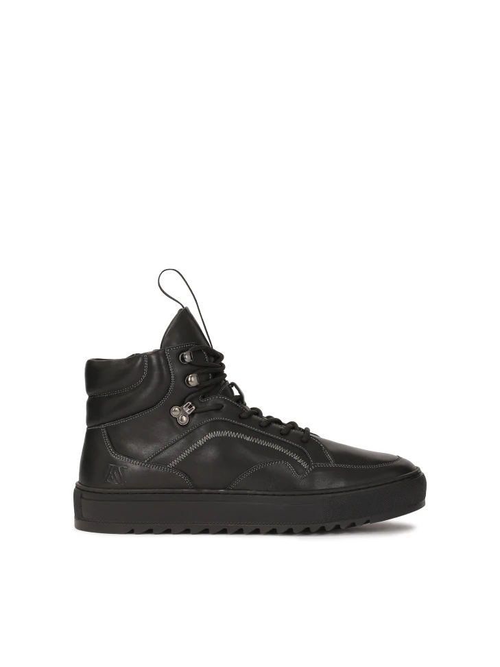 kazar Leather black high sneakers