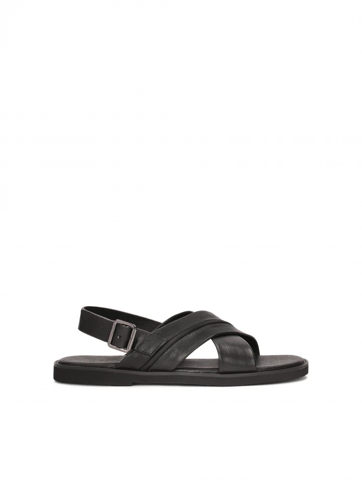 kazar Leather black sandals with a buckle