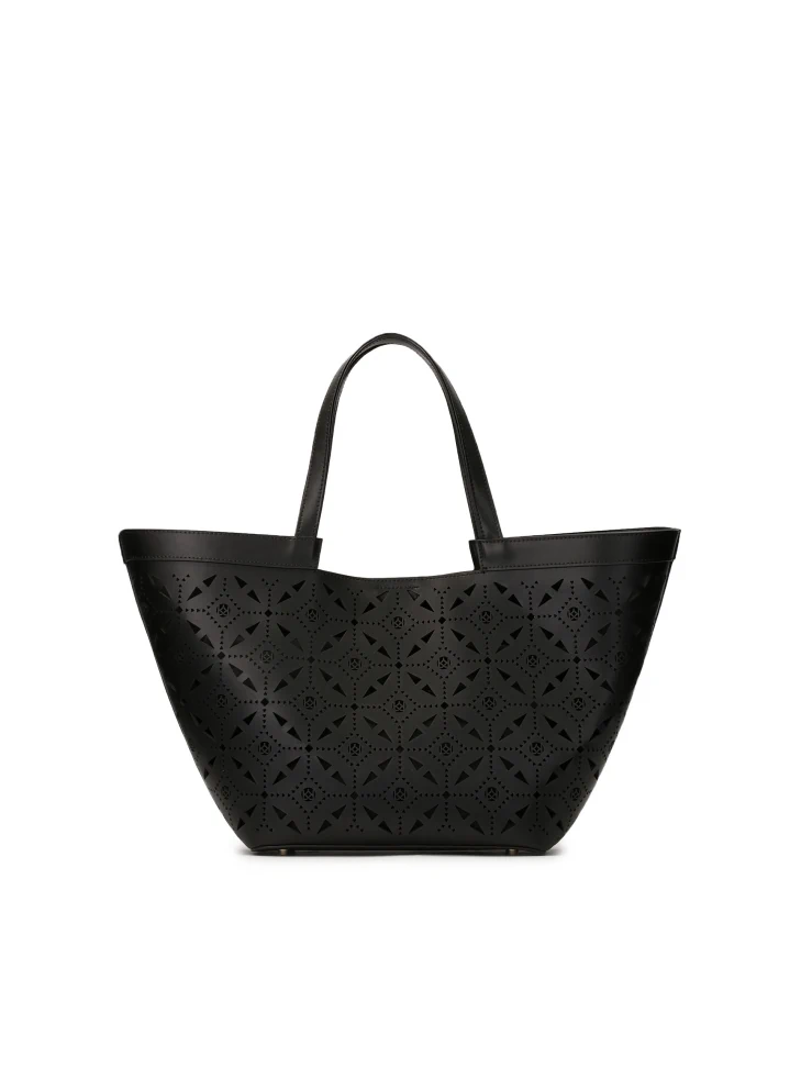 kazar Leather boat bag with openwork pattern