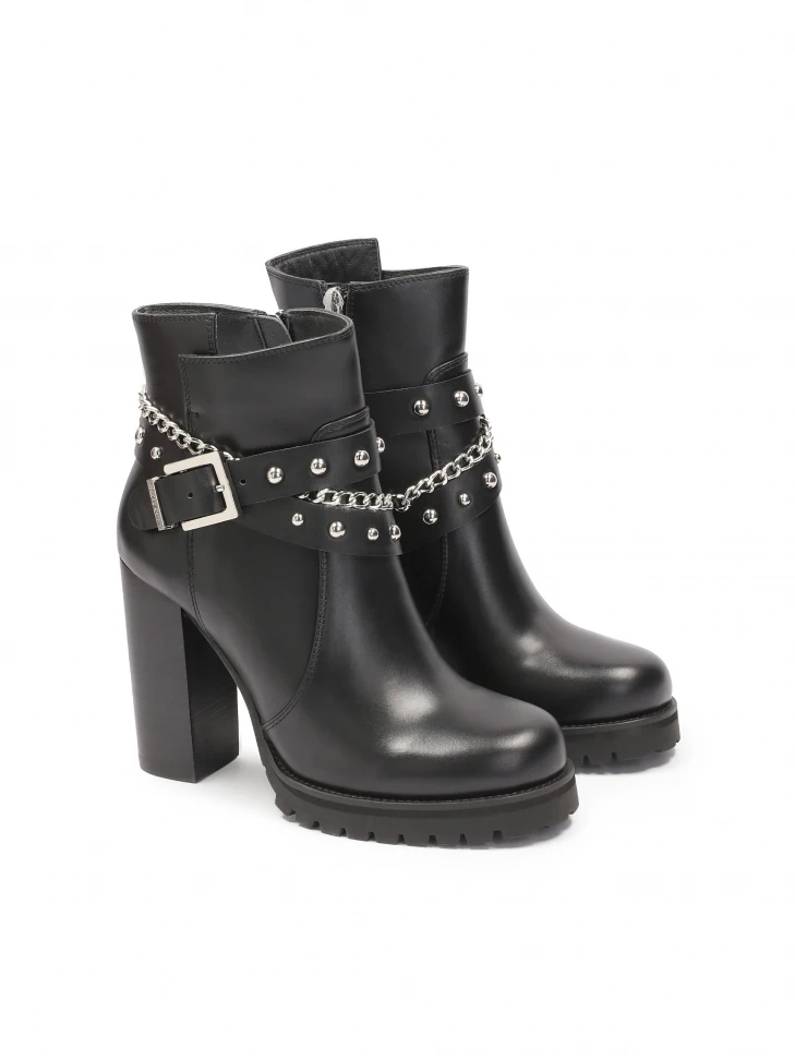Kazar Leather Boots Decorated With Silver Details