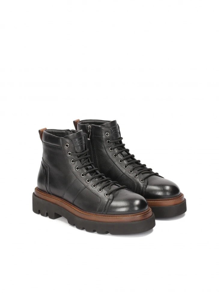 Kazar Leather Boots On A Two-tone Sole