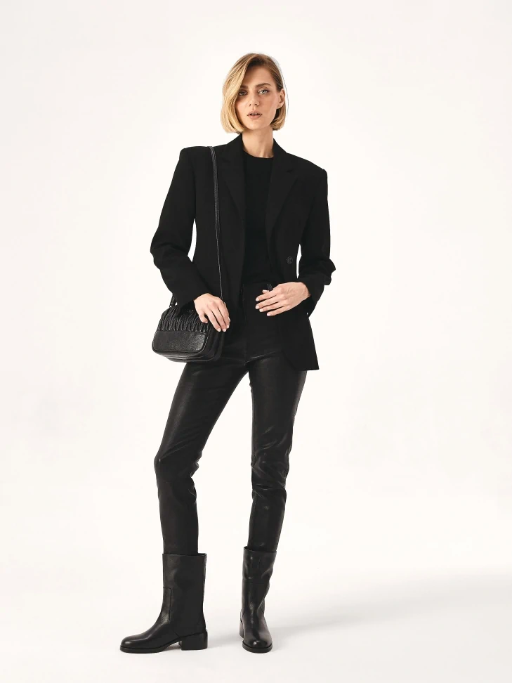 Kazar Leather Boots With A Slip-on Wide Upper