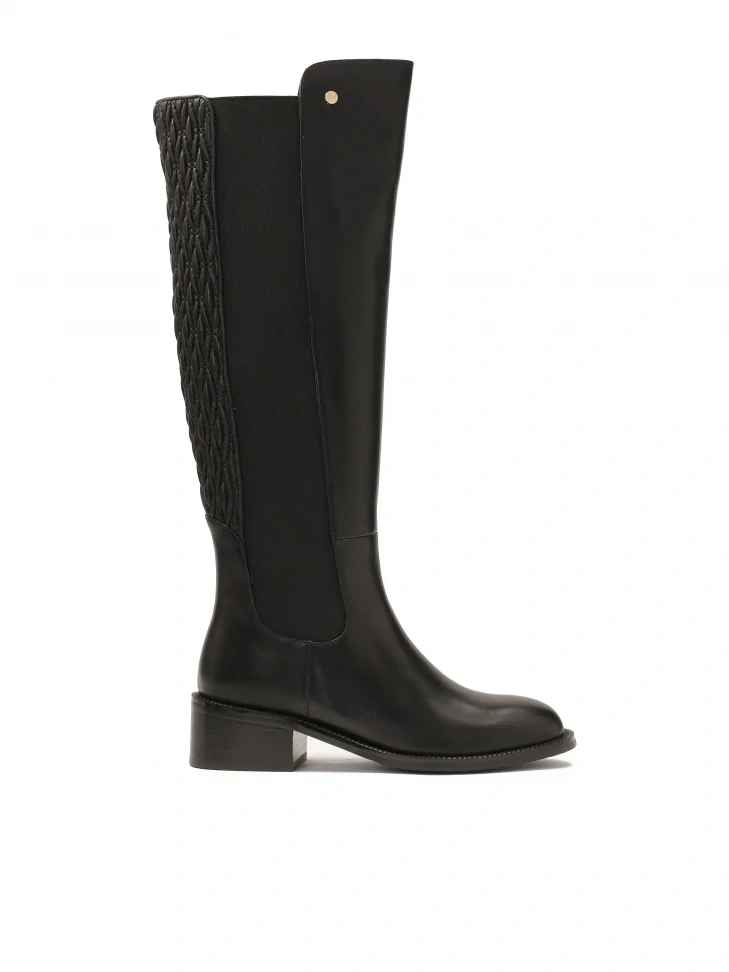 kazar Leather boots with crinkle slip-on upper