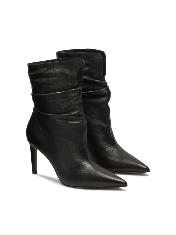 Kazar Leather Boots With Crinkle Upper