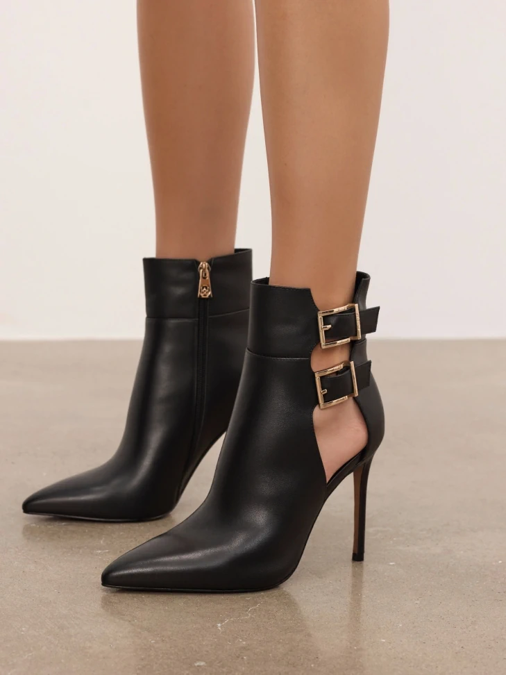Kazar Leather Boots With Cut-out Upper