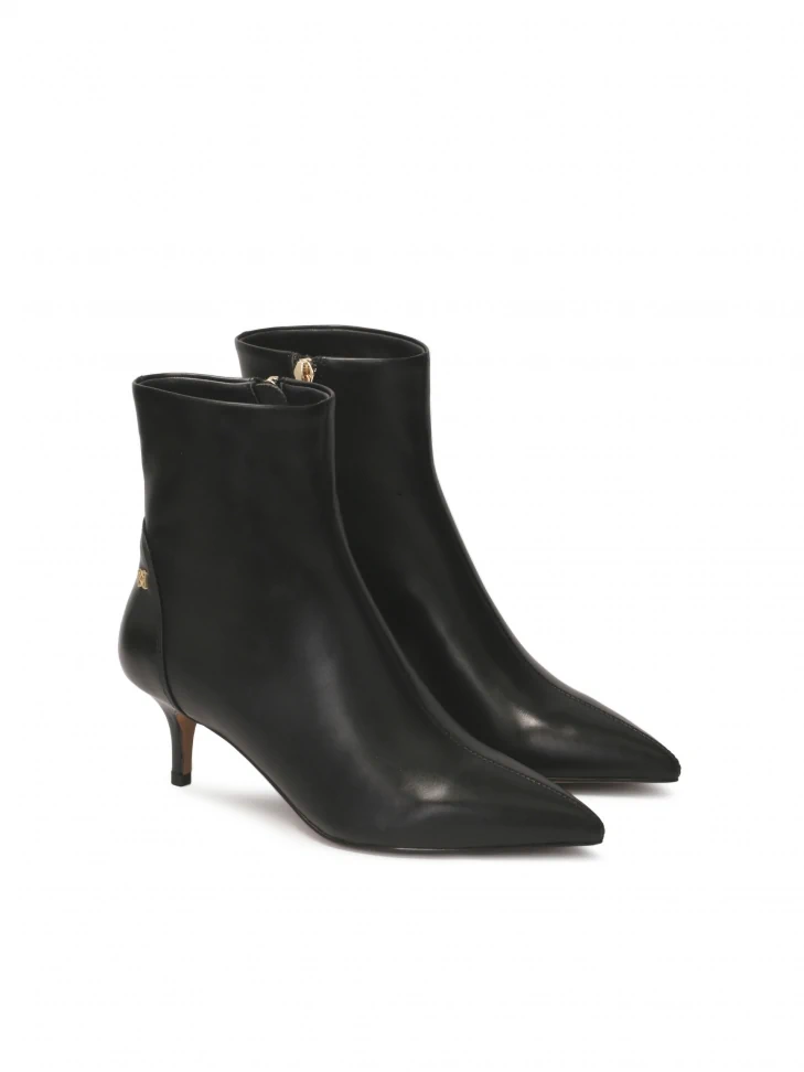 Kazar Leather Boots With Ducktail Heels