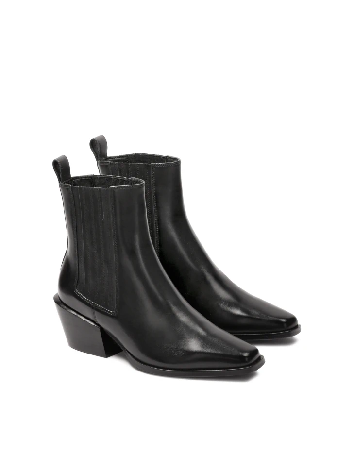 Kazar Leather Boots With Elastic Bands