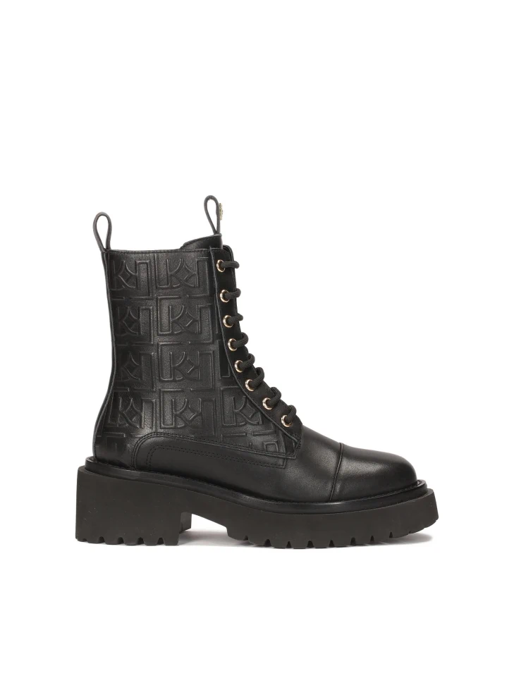 kazar Leather boots with embossed monograms