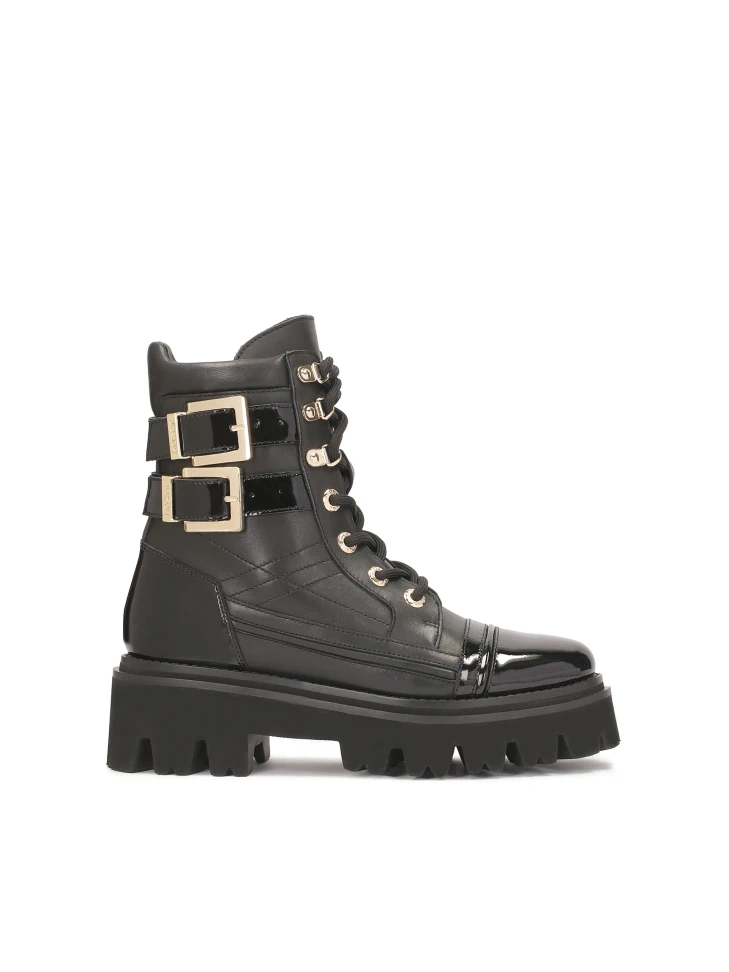 kazar Leather boots with patent leather elements
