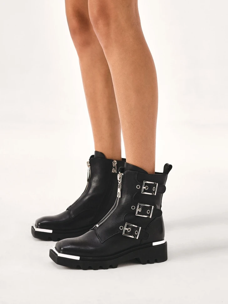 Kazar Leather Boots With Square Toes