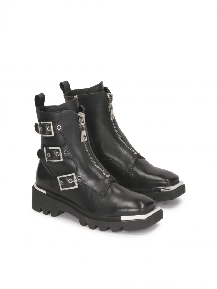 Kazar Leather Boots With Square Toes