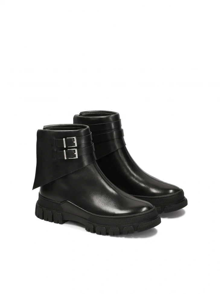 Kazar Leather Boots With Turned-up Upper